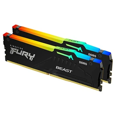 Bild av Kingston FURY Beast Black RGB 32 GB (2 x 16GB) 5600MT/s DDR5 CL36 DIMM Desktop Gaming Memory Kit med 2 KF556C36BBEAK2