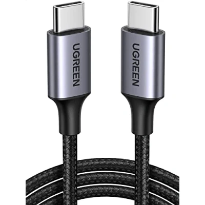 Bild av Ugreen USB C kabel 60W PD QC3.0 Zinklegering 1m Svart