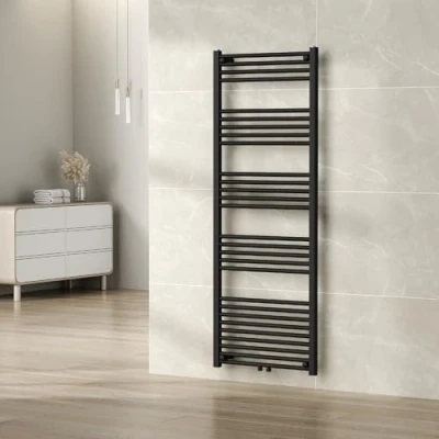 Bild av [neu.haus] Handdukstork Väggmonterad Badrum Radiator Varmvatten Handduksvärmare 160 x 60 cm Central Basfäste Svart