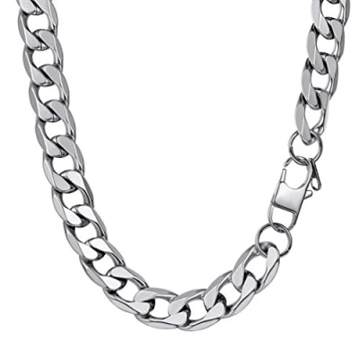 Bild av PROSTEEL kedja för män, 5/6/9/13 mm kubanskt halsband, 14/18/20/22/24/26/28/30 tum, 316L rostfritt stål/guldpläterad/svart (skicka presentask) e stål, colore: 13 cod. PSN3013G 20
