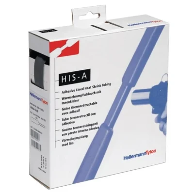 Bild av Hellermann Tyton 308 10900 Krympslang med lim, 3:1, svart 9/3 mm, 5 m