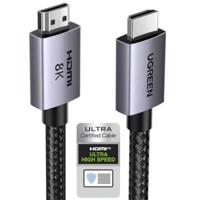 Bild av UGREEN HDMI 2.1 kabel 8K 60Hz 4K 240Hz 165Hz 144Hz 120Hz 48Gbit/s Hög hastighet, Ultra HD eARC HDR 10+ HDCP Dolby Vision VRR Kompatibel med TV/PS5/PS4/ Xbox Series X/Monitor/Laptop(2M)