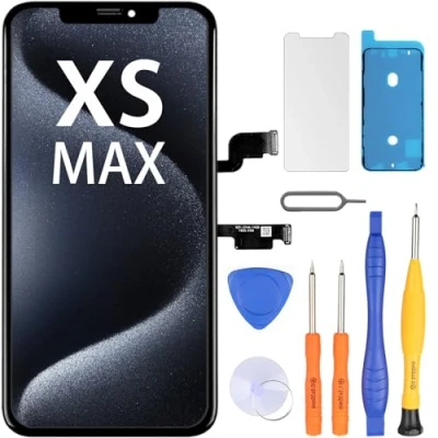 Bild av LL TRADER skärm för iPhone XS MAX 6,5 tums LCD Retina FHD med utbytbar COF pekskärm och fingeravtryckare reparationsverktyg, vattentät rem, skärmprotoktor