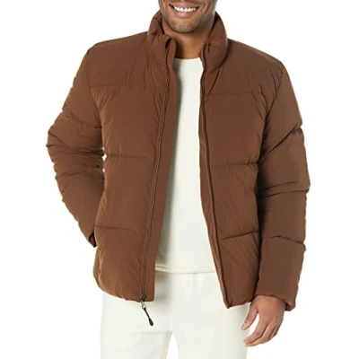Bild av Amazon Essentials herr Mock Neck Puffer (finns i stor och lång), djupbrun, XX Large