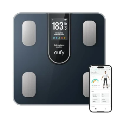 Bild av eufy Smart personvåg C20, digital kroppsfettvåg, stor TFT skärm, Bluetooth, 16 uppmätta värden för vikt, BMI och mer, flera lägen, hög precision