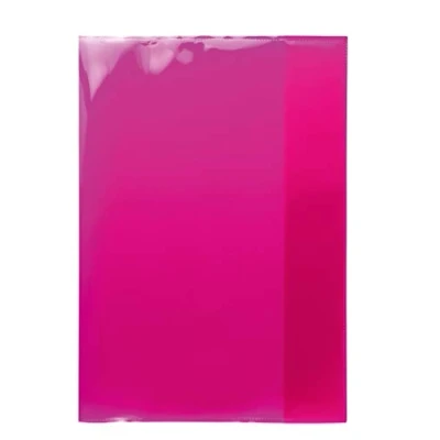 Bild av HERMA 19606 Häftklapp DIN A4 transparent set med 10, transparent, tillverkad av slitstark, avtorkbar och extra tjock polypropylenfolie, 10 häftskydd för skolhäft, rosa/rosa