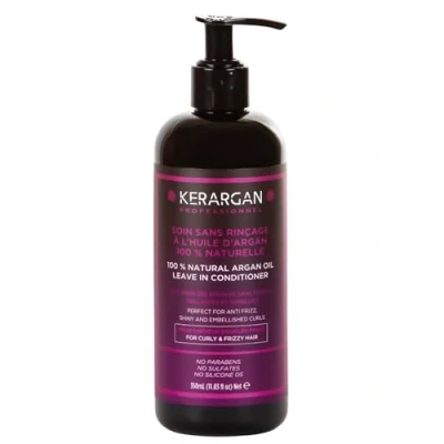 Bild av Kerargan Soins Sans Rincage à l&#039;Huile d&#039;Argan Nourrit Hydrate les Boucles Cheveux Bouclés Sulfate, Paraben et Silicone 350 ml
