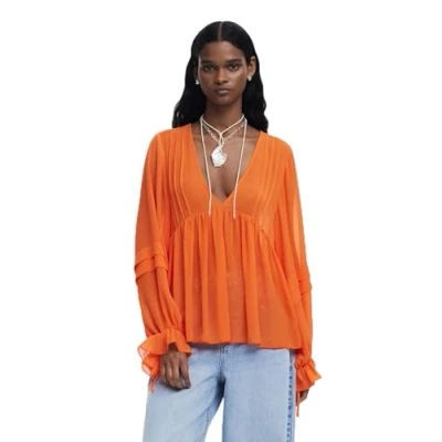 Bild av Desigual Layered Blus, Storlek: Large, Orange