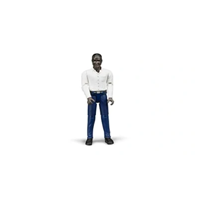 Bild av Bruder 60004 minifigur bworld man med mörk hudtyp och mörkblå byxor