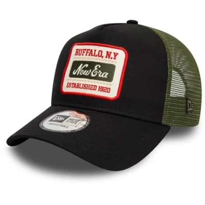 Bild av New Era Patch Trucker Unisex Keps, Storlek: One Size, Black/oliv