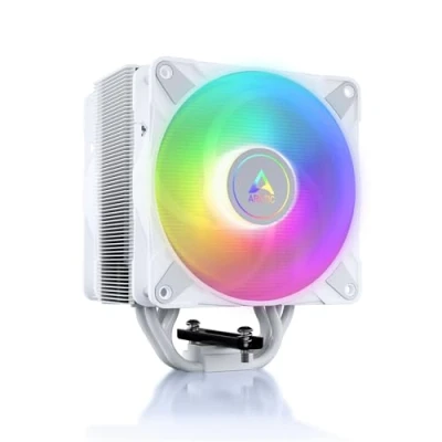 Bild av ARCTIC Freezer 36 A RGB Vit Single tower CPU kylare med push pull, två tryckoptimerade 120 mm P fläktar och ARGB belysning, fluiddynamiskt lager