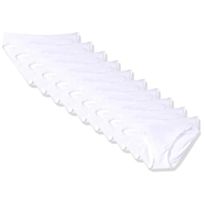Bild av Amazon Essentials Women&#039;s Bikinitrosor underkläder i bomull (finns plusstorlek), Pack of 10, Vit, XL