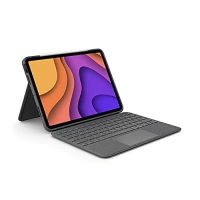 Bild av Logitech Folio Touch Tangentbordsfodralet för iPad Air 4:e, 5:e generationen 2020, 2022, Layout Franska AZERTY Grå