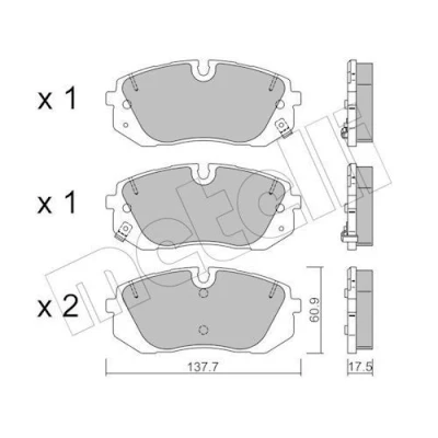 Bild av METELLI 22 1370 0 Jeu de plaquettes frein avec indicateur d&#039;usure HYUNDAI: i20 III