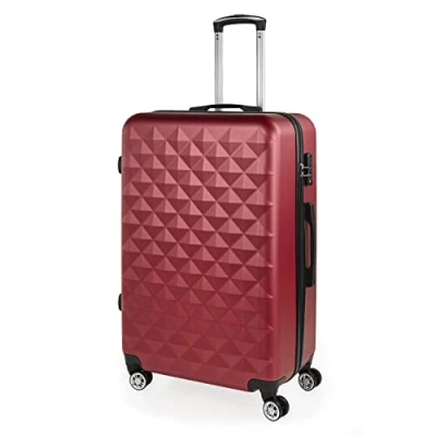 Bild av ITACA Stora resväskor 23 kilo. Stor styv Resväska 4 hjul. ABS resistenta och lätta. 65cm. TSA hänglås 771770, Burgundy