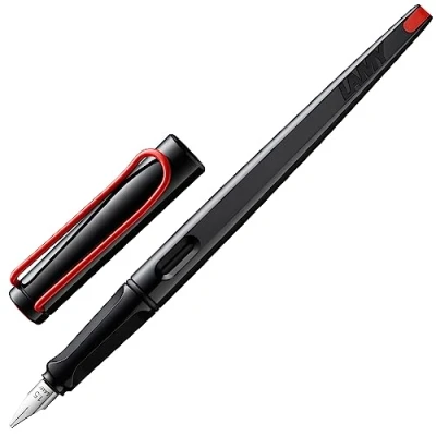 Bild av Lamy joy svart kalligrafi reservoarpenna med ergonomiskt grepp och polerad stålspets i linjebredd 1,9 mm bandspets inkl. bläckpatron T 10 blå