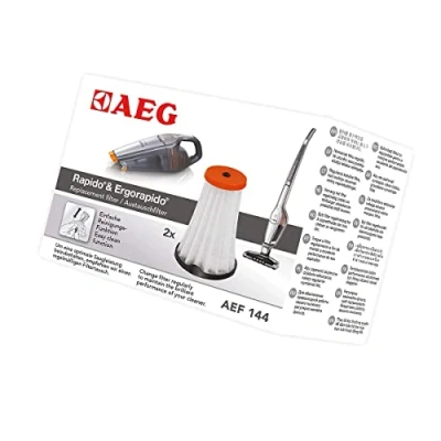 Bild av AEG AEF144 utbytesfilter för Rapido &amp; Ergorapido CX7 1 (dubbelpackad, 2 innerfilter, optimal sugkraft och filtrering, regelbundet filterbyte, enkel rengöring byte, svart/vit)