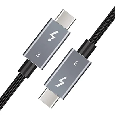 Bild av Thunderbolt 3 kablar 2 m stöder 100 W effekt laddningskabel/40 Gbps dataöverföring, USB C till C, kompatibel med extern SSD, eGpu Typ MacBooks, Dell, iPad Pro 2020, Pixel, Hub dockning