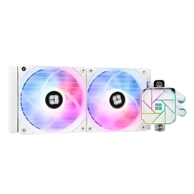 Bild av Thermalright Aqua Elite 240 vit V3 Dual PWM ARGB CPU fläkt med S FDB lager, effektiv kontrollerad pump för AMD/AM4/AM5, Intel LGA1150/1151/1200/2011/1700