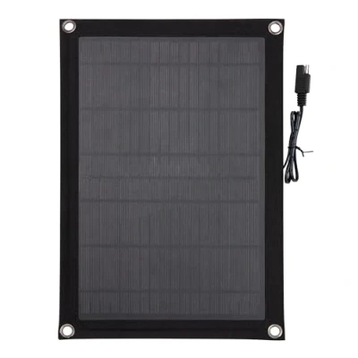 Bild av Technaxx 12V 10W Solpanels underhållsladdare, bärbar solpanel TX 209 med batteriklämmor och cigarettändaruttag För batterier av bilar, motorcyklar, husvagnar, traktorer, etc