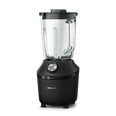 Bild av Philips 3000 Series Blender ProBlend Crush teknik, 600W motor, 2L glasbehållare, 2 hastigheter + puls, Perfekt för iskrossning, Löstagbara rostfria stålblad, Maskindiskbara delar (HR2291/41)