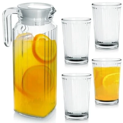 Bild av Glas och glaskanna med lock 1,1 l / 190 ml 5 st.