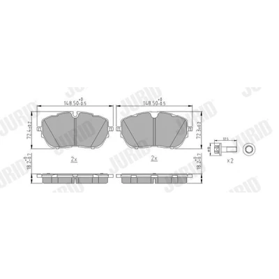 Bild av JURID 573697J Jeu de plaquettes frein avec indicateur d&#039;usure PEUGEOT: 308 II 3/5 portes, SW 2, 3008 SUV, DS: DS7 Crossback