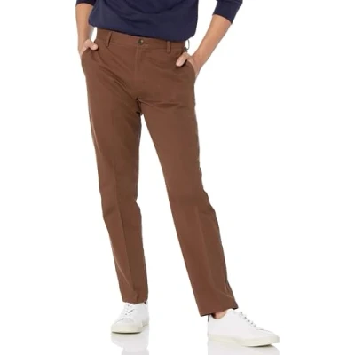 Bild av Amazon Essentials Herr Slim Fit Skrynkelbeständig platt framsida Chino byxa, brun, 32 B x 30 L