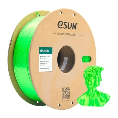 Bild av eSUN Silke PLA Filament 1.75mm, Silkeslen Glänsande 3D skrivarfilament PLA, Dimensionell Noggrannhet +/ 0.05mm, 1KG Spole (2.2 LBS) tryckmaterial för skrivare, Grön