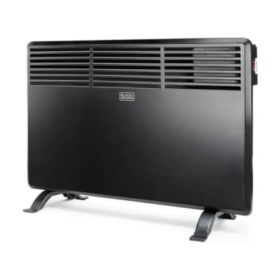 Bild av svart + lock konvektorvärmare BXCSH1200E 1 200 W Lämplig för badrum Med dag och veckoprogrammerare termostat sensor fönsteröppning väggmontering möjlig
