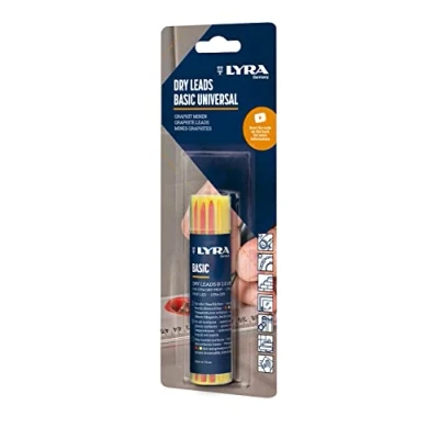 Bild av LYRA Dry Leads Basic universal, påfyllningar, runda, stift 2,8 x 100 mm, blister, blandade färger