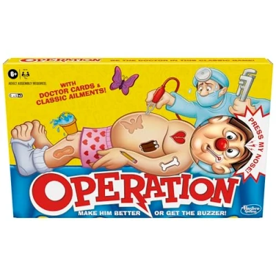 Bild av Hasbro Gaming Classic Operation Game, Electronic Board Game with Cards, Indoor for Kids Ages 6 and Up