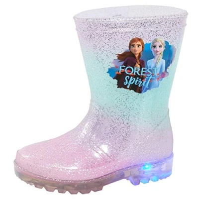 Bild av Disney Frost 2 flickor upplysta gummistövlar Elsa Anna blinkande ljus snö regn gummistövlar, BLÅ, 26.5 EU