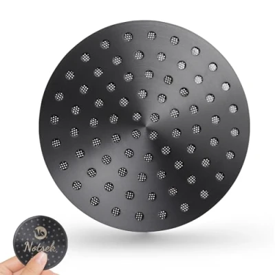 Bild av NOTSEK Puck Screen 51 mm, 0,8 mm tjock espressomugg med titanbeläggning, 304 rostfritt stål kaffe skärmhållare sil för skärmhållare, filterkorg (svart)