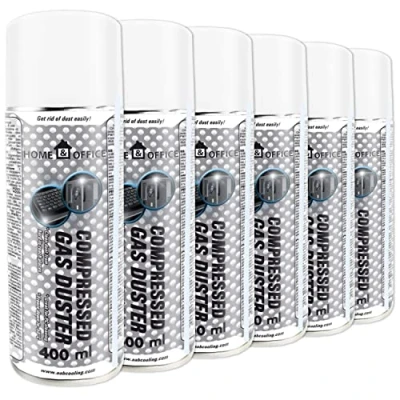 Bild av AABCOOLING 6 x 400 ml Home&amp;Office tryckluftsspray K1 rengöringsanordningar, tryckluft, PC rengöringsset, dammfläkt, tryckluftsrengöring, kontorsmaterial