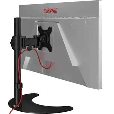 Bild av Duronic DM25D1 Skärmstativ Fristående PC Skrivbordsfäste Stål För En 13 27 LED LCD TV eller Datorskärm Maxvikt 8kg Lutning +35/ 90, Vridbar 180, Rotation 360 VESA 75/100