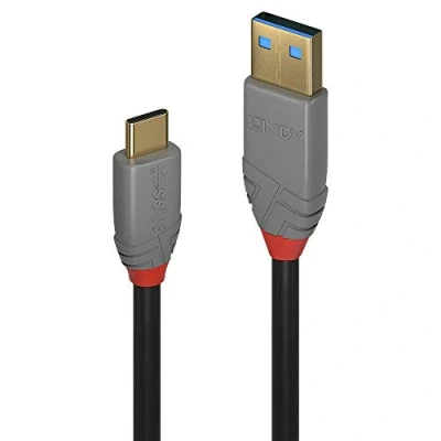 Bild av Lindy 0,5 m USB 3.2 typ C till A kabel, 5 A, Anthra Line