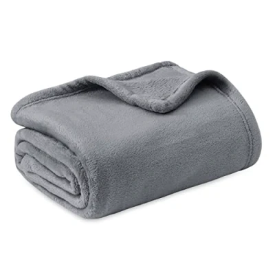 Bild av Bedsure Flanell Sofffiltar 130x150cm Extra mjuk 100% mikrofiber Vändbar hundsängfilt Andningsgrå filt