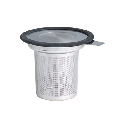 Bild av tesil te infuser korg rostfritt stål tefilter med lock extra fint nät för löst