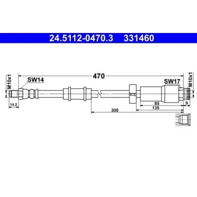 Bild av Bromsslang Ate 24.5112 0470.3