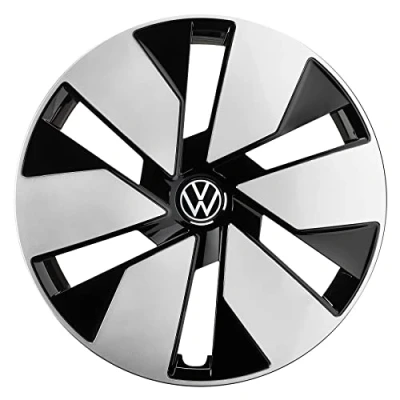 Bild av Volkswagen 10A071458BWZG navkapslar (4 stycken) navkapslar, 18 tums stålfälgar, hjulskydd tvåfärgade, svart/silver