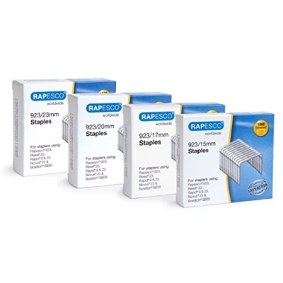 Bild av Rapesco 1318 typ 923 (typ 23) häftklamrar set 15, 17, 20 och 23 mm 4 000 stycken, sorterade