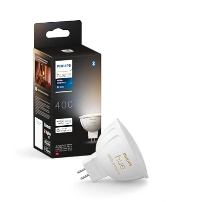 Bild av Philips Hue Smart LED lampa MR16 White Ambiance, GU5.3, kallvit till varmvit, dimbar, 5.1 W, Zigbee &amp; Bluetooth, trådlös, röststyrning via Amazon Alexa, Google Home Assistant och Siri, 1 Pack