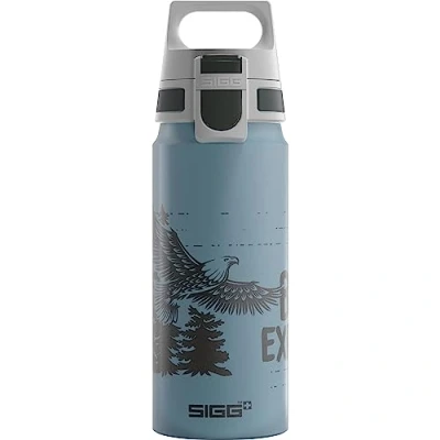Bild av SIGG Alu drickflaska barn WMB ONE Brave Eagle lämplig för kolsyrade drycker läckagesäker fjäderlätt BPA fri klimatneutralt certifierad ljusblå 0,6 l