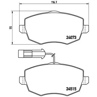 Bild av Bromsbeläggssats, skivbroms Brembo P 23 127