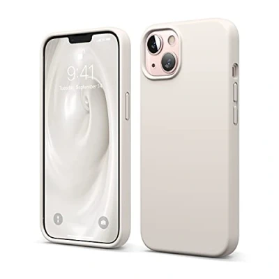 Bild av elago Flytande silikonskal kompatibelt med iPhone 13 (6,1 tum), högkvalitativ silikon, fullt skydd stötsäkert telefonfodral i 3 lager, mikrofiberfoder