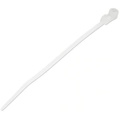 Bild av StarTech.com 10 cm (4 tum) buntband med monteringshål 2 mm (1/16 breda, 24 (7/8 buntdia. 8 kg (18 pund) draghållfasthet, nylon 66 självlåsande band skruvhål, UL listad, 100 pack