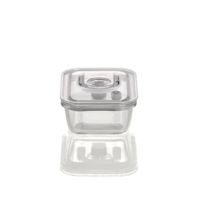 Bild av CASO VacuBoxx EM fyrkantig 600 ml extremt stabil vakuumbehållare av borosilikatglas, BPA fri, värmebeständig, diskmaskinssäker, fryssäker, smaklös, exakt datuminställning