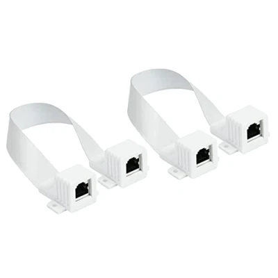 Bild av Good Connections RJ45 Ethernet LAN dörr /fönstermatning 2 ekonomiset, extremt platt båda sidor uttag total längd inkl. kontakt vit, längd: 2527 cm