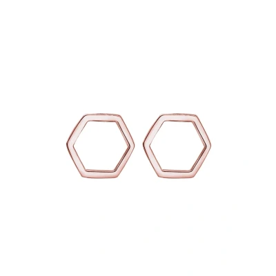 Bild av Elli damörhängen örhängen hexagon geo trend minimal filigran basic förgyllt silver 925, fasettad slipning, Ingen ädelsten